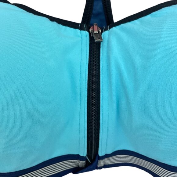 Victoria's Secret VSX Sport Zip-Front Sports Bras Set Of 2 Blue & Coral 36D - Picture 7 of 9